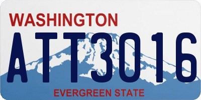WA license plate ATT3016