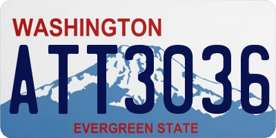 WA license plate ATT3036