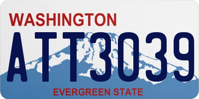 WA license plate ATT3039