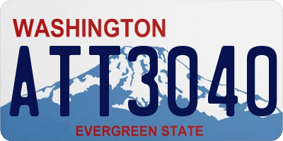 WA license plate ATT3040