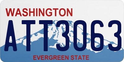 WA license plate ATT3063
