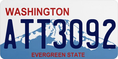 WA license plate ATT3092