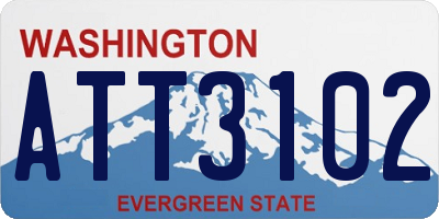 WA license plate ATT3102