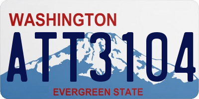 WA license plate ATT3104