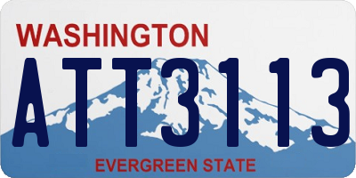WA license plate ATT3113