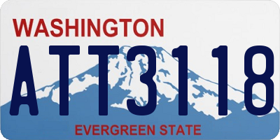 WA license plate ATT3118