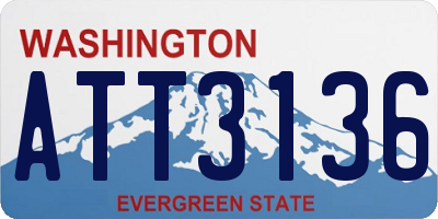WA license plate ATT3136