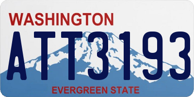 WA license plate ATT3193