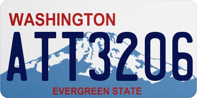 WA license plate ATT3206