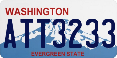 WA license plate ATT3233
