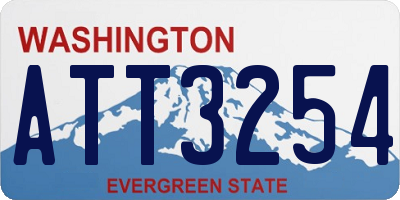 WA license plate ATT3254