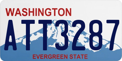 WA license plate ATT3287