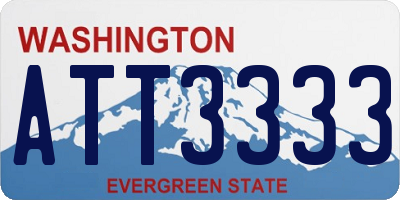 WA license plate ATT3333