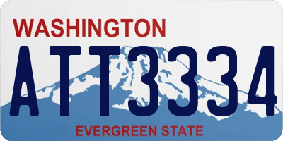 WA license plate ATT3334