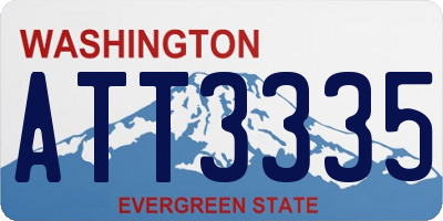 WA license plate ATT3335