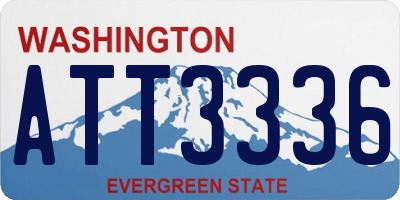WA license plate ATT3336