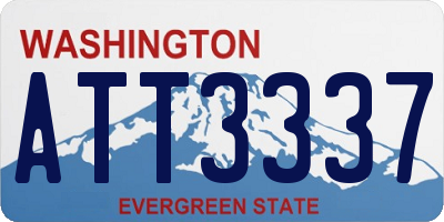 WA license plate ATT3337