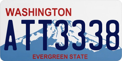 WA license plate ATT3338
