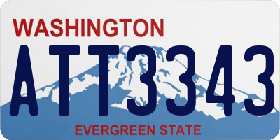 WA license plate ATT3343