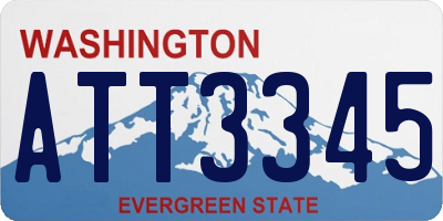 WA license plate ATT3345