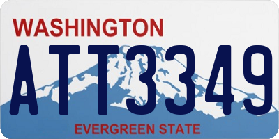 WA license plate ATT3349