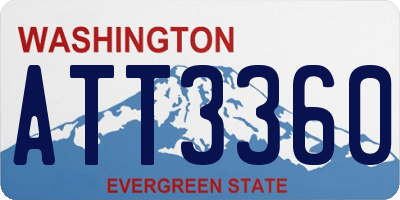 WA license plate ATT3360