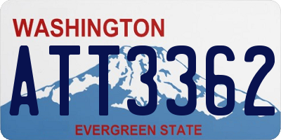 WA license plate ATT3362