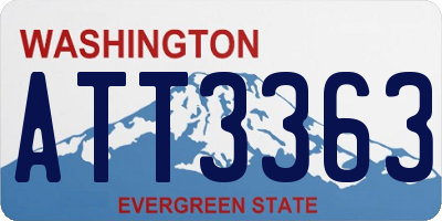 WA license plate ATT3363
