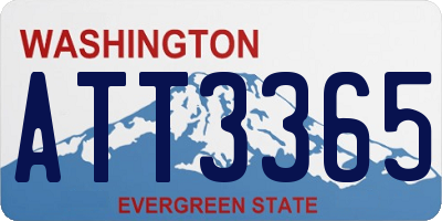 WA license plate ATT3365