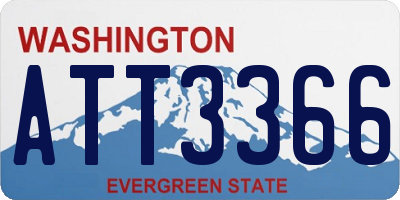 WA license plate ATT3366
