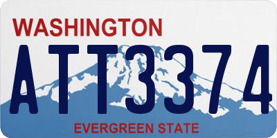 WA license plate ATT3374