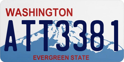 WA license plate ATT3381