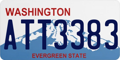 WA license plate ATT3383