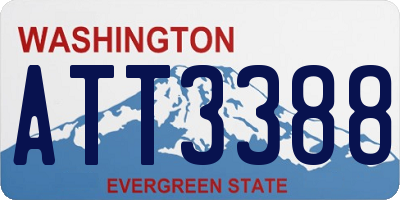 WA license plate ATT3388