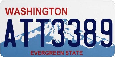 WA license plate ATT3389