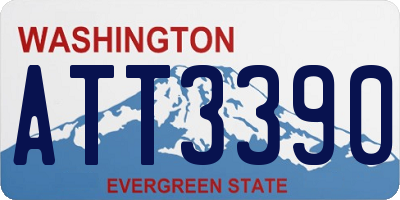 WA license plate ATT3390