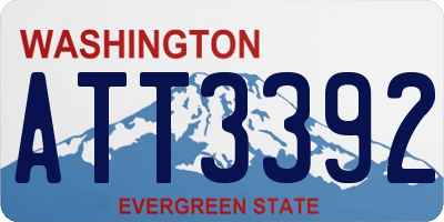 WA license plate ATT3392