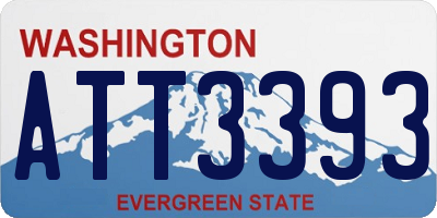 WA license plate ATT3393