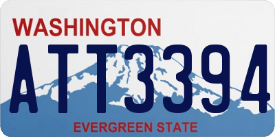 WA license plate ATT3394