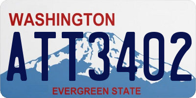 WA license plate ATT3402