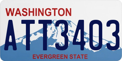WA license plate ATT3403