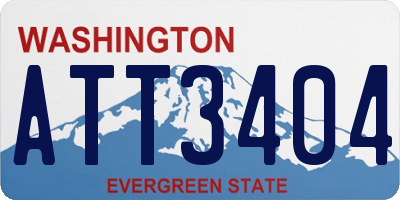 WA license plate ATT3404