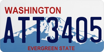 WA license plate ATT3405