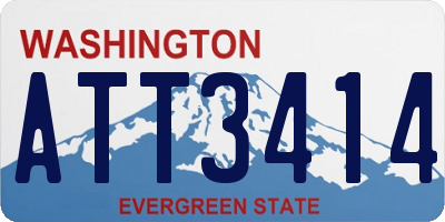 WA license plate ATT3414