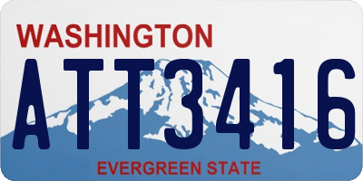 WA license plate ATT3416