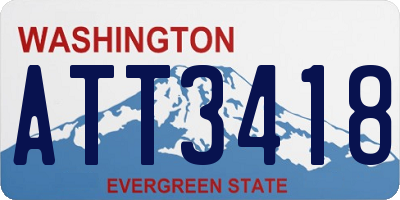 WA license plate ATT3418