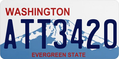 WA license plate ATT3420