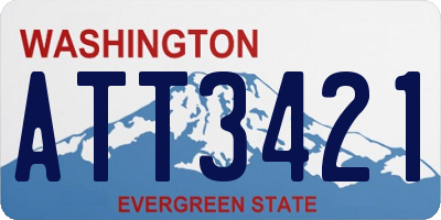 WA license plate ATT3421