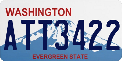 WA license plate ATT3422