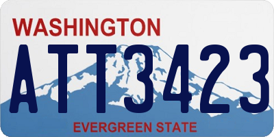WA license plate ATT3423